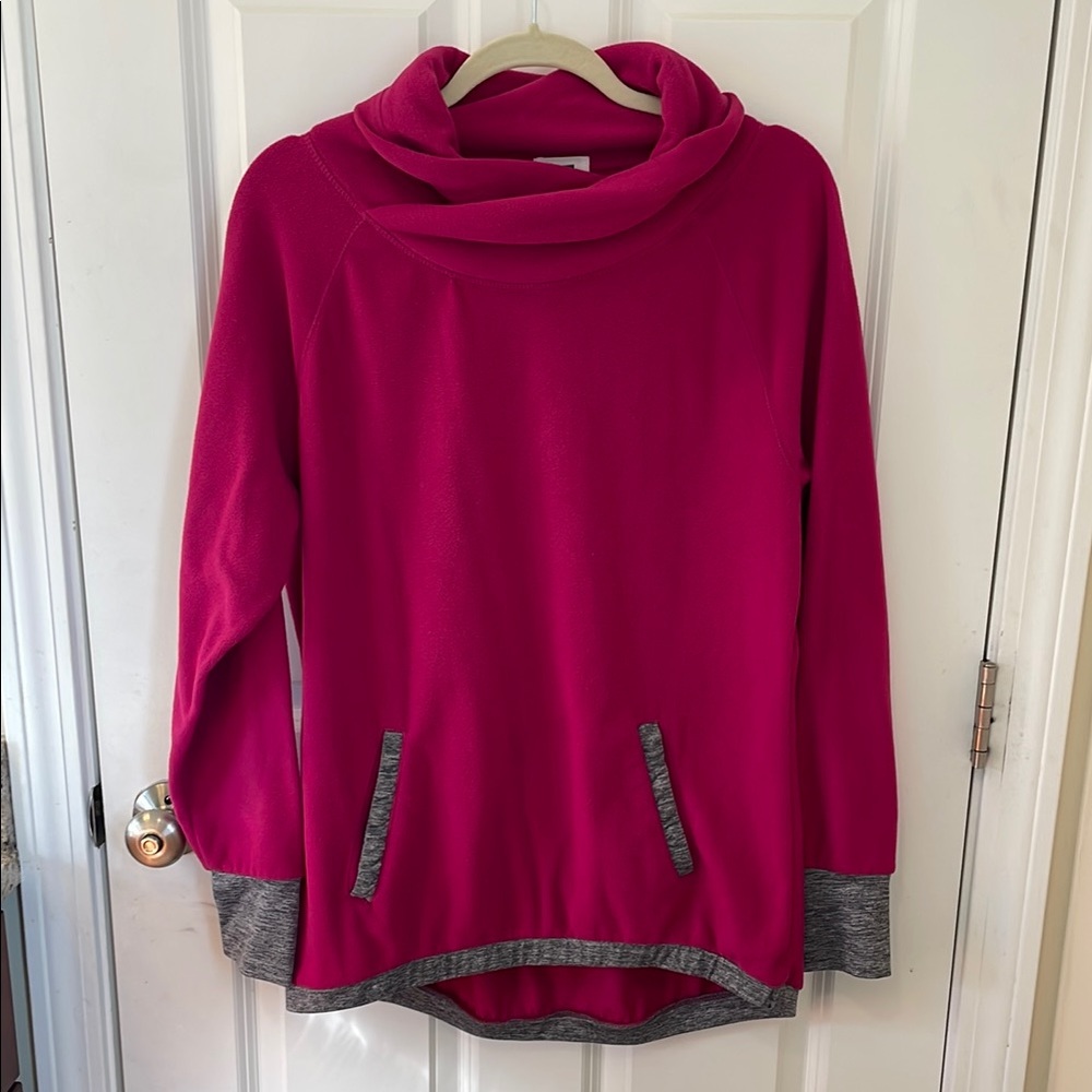 Old Navy Pink and Gray Cowl Neck Sweater
